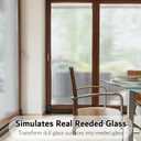 2 x VELIMAX Reeded Glass Window Film, Window Privacy Film, Frosted Window Vinyl, 3D Decorative Decals Non Adhesive for Bathroom Living Room 17.7x78.7 inches
