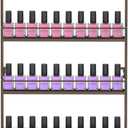 ERYTLLY Wall Mounted Nail Polish Rack, Rectangle Nail Storage Organizer, Salon Shelf Organizer (Brown)