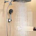 Veken 11.8" Rain Shower Head with Handheld, High Pressure Handheld Shower with Multi Spray Modes, Rainfall Combo with Metal Extension Arm, Detachable Dual Showerhead, Bathroom Decor, Chrome Silver