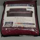 ZNSAYOTX Luxury Velvet Chair Slipcovers with Arm 2 Piece Stretch Chair Covers for Living Room Thick Soft Armchair Slipcover Anti Slip Dog Pet Friendly Furniture Protector (Wine Red),30"-47"(1 CUSHION)