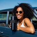 Tumbler with Lid and Straw 20oz, Stainless Steel Vaccum Insulated Water Bottle, Spill Proof Water Bottle with Retractable Straw, Travel Coffee Tumbler for Car Cup Holder - Leak Proof