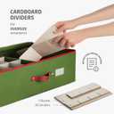ZOBER Underbed Christmas Ornament Storage Box - Stores 72 Large 4" Ornaments, With Dividers - Tear Proof 600D Oxford Fabric, Ornament Organizer Storage Box, Durable Christmas Containers Holder - Green
