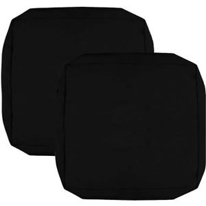 FLYMEI Patio Cushion Covers 18x18x2 Waterproof Outdoor Cushion Cover Replacement 2Packs Outdoor Seat Cushion Slipcover for Rattan Chair Sofa, Black