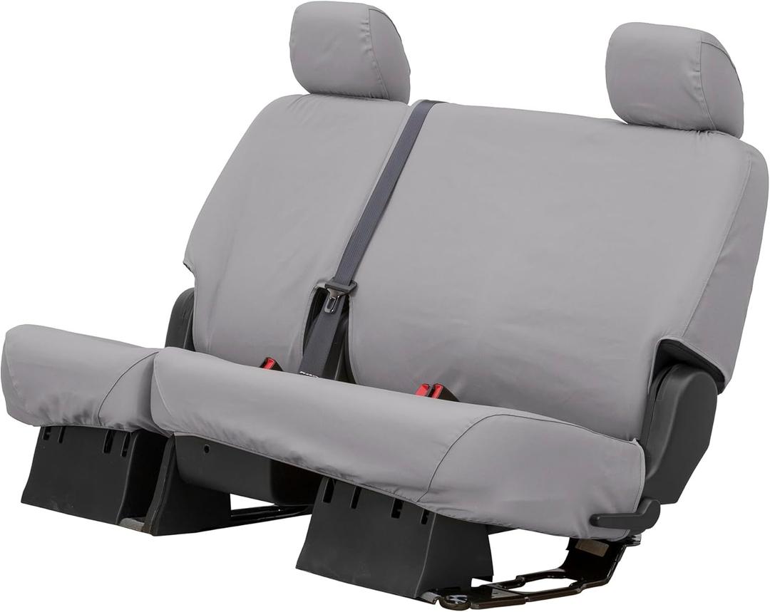 Covercraft Polycotton Custom Seat Covers | Fits 2024-2025 Toyota Tacoma (Excludes Hybrid) | 2nd Row 60/40 Bench Seat, Grey