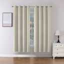 Joydeco Blackout Curtains 72 Inch Length 2 Panels Set, Thermal Insulated Long Curtains& Drapes 2 Burg, Room Darkening Grommet Drapes for Bedroom Living Room Window (Light Beige, W52 x L72 Inch)