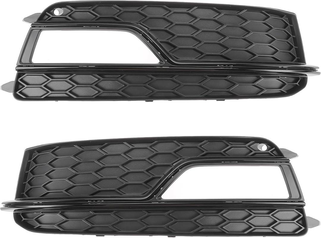 Fog Light Grill No.8T0807681K/8T0807682K 20.28"x6.10" Front Lower Bumper Fog Light Cover Inserts for Audi A5 2013-2017 ABS Black
