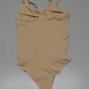 BRABIC Women's Backless Shapewear Bodysuit Tummy control Thong Seamless Body Shaper Sleeveless Compression Tanks Tops (Medium, Beige)