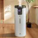Humidifiers for Home Large Room Wholehouse Humidifier 2000 sq. ft 4.2 Gal 16L, 360 Nozzles Cool Mist Ultrasonic, Top Fill Tower Humidifier for Office Greenhouse with Pipe, Night Light