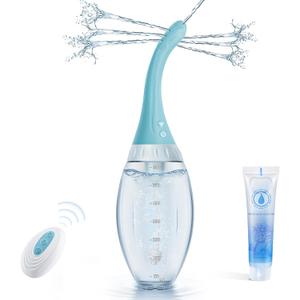 Anal Douche Swing Cleaning Enema Bulb, Anti Backflow Enemas for Men Women Colon Cleanse with Adjustable Nozzles, Remote Control Reusable Cleaner 7 Swing Modes and 7 Spray Holes, 21.98 oz with Lube