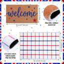 Dunzy 2 Pcs 4th of July Door Mat Patriotic Imitation Coir Front Doormat Independence Memorial Day Star 250th Anniversary Red White Blue Door Mat Non Slip Front Porch Entryway Decor(Welcome)