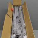 QEEIG Narrow C Shaped Side Table Set of 2 Living Room Sets Slim Couch Tray Tables Skinny Thin Small Farmhouse 7 inch Width, Rustic Brown (017-18BN)