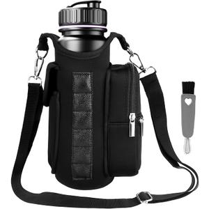 Magnetic Gym Bag, Magnetic Gym Water Bottle Bag for Men and Women, Water Bottle Holder with Strap and Cleaning Brush, Crossbody Gym Bags for Travel, Outdoors, Sports