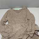 AUSELILY Womens Fall Dress 2025 Long Sleeve V Neck Short Dress Lightweight Casual Knit Sweater Dresses with Pockets, Coffee, Large