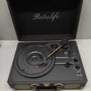Vinyl Record Player 3-Speed Bluetooth Suitcase Portable Belt-Driven Record Player with Built-in Speakers RCA Line Out AUX in Headphone Jack Vintage Turntable