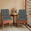 42 in. L x 21 in. W x 4 in. H Outdoor/Indoor Seat/Back Chair Cushion, Set of 2, Gray