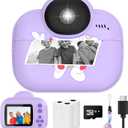 Kids Camera Toys, Instant Print Camera for Kids, Toddler Camera Christmas Birthday Gifts for Girls Boys,1080P HD Digital Cameras, Portable Travel Toy for 4 5 6 7 8 9 10 Year Girl with SD Card (Purple)