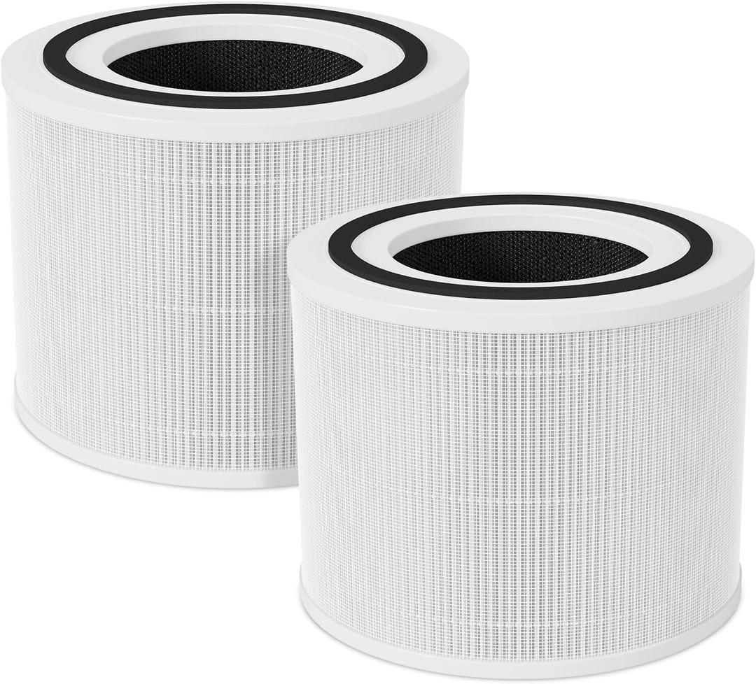 2 Pack Core 300 Replacement Filter Compatible with LEVOIT Core 300 and Core 300S Air Purifier, H13 True HEPA & Activated Carbon, Replace Core300RF, White