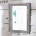 AAZZKANG Wood Framed Mirror Rectangular Rustic Wall Mirrors Decorative Large 20"x16" for Farmhouse Bathroom Living Room Bedroom Grey