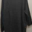 Pink Queen Women's Loose Turtleneck Oversize Long Pullover Sweater Dress (X-Large, Black)