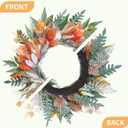 Fall Wreath for Front Door 24 Inch, Fall Door Wreath with Colorful Maple Lambs Ear Leaves for Door Reef Porch Home Farmhouse Thanksgiving Decorations Wedding Spring Winter Summer