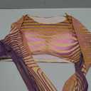Kasopp Women Y2k Mesh Two Piece Outfits Sexy Print See Through Long Sleeve Top High Waist Pants Club Set, L