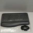 SABLUTE Wireless Keyboard and Mouse Combo Ergonomic - MA12Pro Wave Keyboard with Leather Wrist Rest for Comfortable Typing, RGB Backlit Rechargeable for Windows, Mac, PC, Laptop