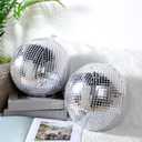 GlikCeil 2 Pcs Disco Ball Pillows Decorative Sequin Throw Pillows for Birthday Gifts Bedroom Living Room Home Decor Funky Sphere(8 Inch,Silver)