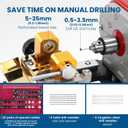 BAOSHISHAN 680W Pearl Drilling Machine Coral Driller Amber Holding Machine Bead Polishing Machine Full Set Speed Adjustable (with 6pcs tungsten steel needles)