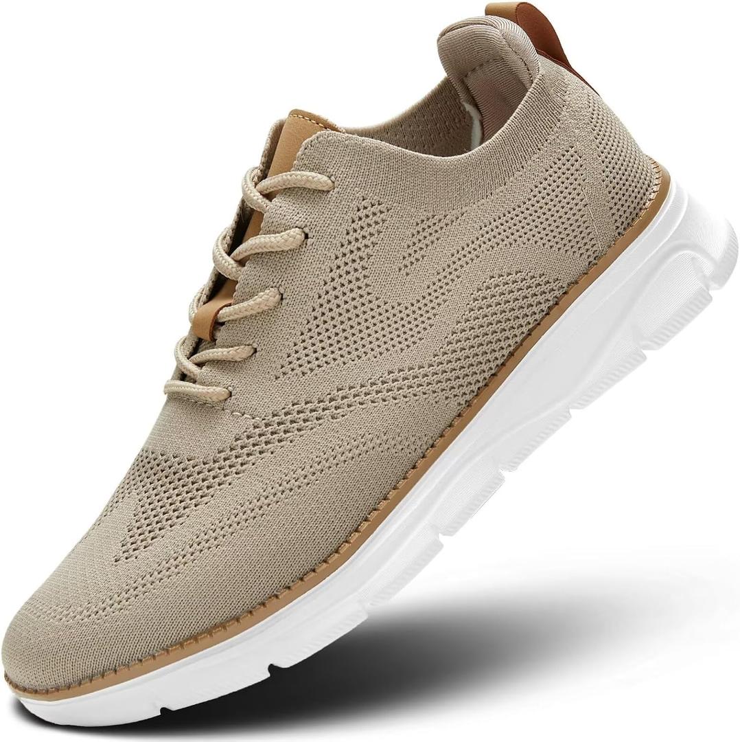 Men's Oxfords Business Shoes Fashion Mesh Casual Dress Walking Sneakers Comfortable Lightweight Soft Sole (44, Z0 Khaki)