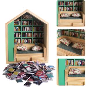 Anxiety bookshelf mini books for Creative Ornaments, Stress-Relieving Gifts for Family and Friends, book lover gifts desktop decoration Boxes, gifts girls, Valentine's Day gift (200 small books)