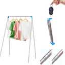 Lmaray Portable Travel Garment Rack, Upgraded Easy Folding Mini Drying Clothes Rack, Retractable Drying Rack for Laundry, Travel, Camping, Hotel, Dance in Random Colors (Longer & Wider)