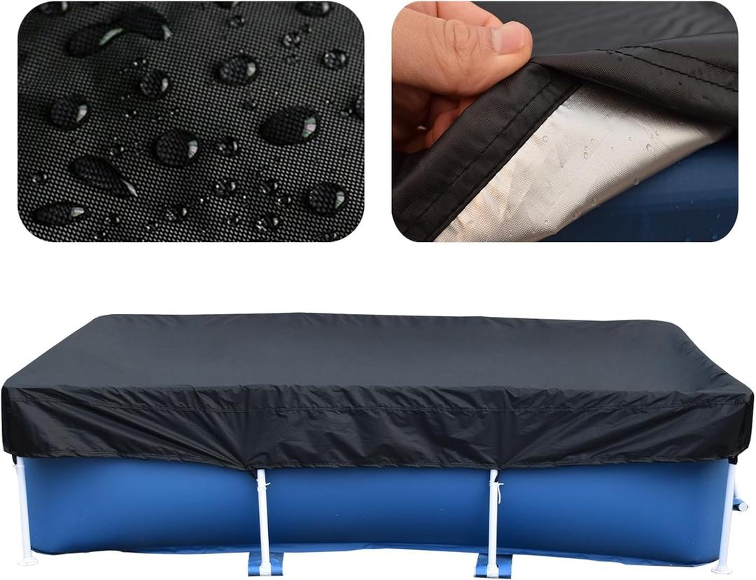 10 x 6 FT Rectangle Pool Cover, 300 * 200CM Rectangle Pool Cover, Fit 120 in x 80 in Swimming Pool Cover, Heavy Duty Pool Covers with Strong Tear Resistant and Fade Resistant (118" X 79", Black) 10 x 6 FT Rectangle Pool Cover, 300 * 200CM Rectangle Pool Cover, Fit 120 in x 80 in Swimming Pool Cover, Heavy Duty Pool Covers with Strong Tear Resistant and Fade Resistant (118" X 79", Black)