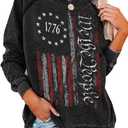 Womens Long Sleeve Shirt Pullover Tops, Loose Casual Crewneck T-Shirt Lightweight Sweatshirt (Black, M)