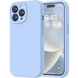 LOVE 3000 Designed for iPhone 14 Pro Max Case, Premium Silicone with [Soft Anti-Scratch Microfiber Lining] Shockproof Protective Phone Case for Men Women Girls 6.7", Light Blue