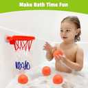 MARPPY Bath Toys - Bathtub Basketball Hoop for Kids Toddlers - Mold Free Bath Toys with Suction Cup & 3 No Hole Balls - Shower Toys and Bathtub Toys for Toddlers - Boys Girls