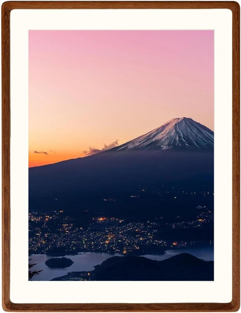 Natural Wood Photo Frames Inspired Tabletop Picture Frame with Mat, Vertical or Horizontal Display (Walnut, 14x17 matted to 11x14)