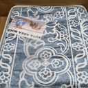 KUTA Vintage 8x10 Area Rugs for Living Room, Washable Large Rug for Bedroom 8ft x 10ft Non-Slip, Blue White Ultra Soft Printed Traditional Floral Medallion Distressed Dining Room Low-Pile Carpet