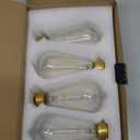 Hudson Vintage Incandescent Edison Decorative Light Bulbs 4-Pack - 60W, 2100K Dimmable, E26/E27 ST64 Warm Antique Squirrel Filament Amber for Indoor Outdoor - Lightbulb - Outdoor Light