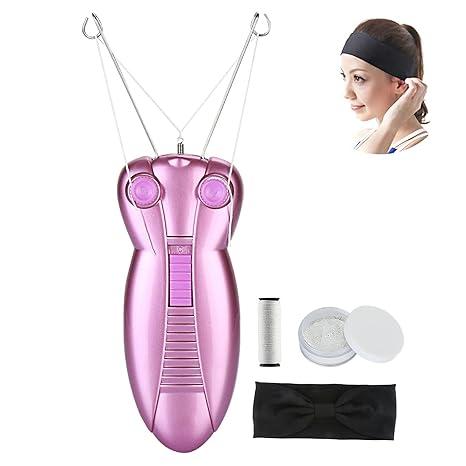 WAYCOM Ladies Facial Hair Remover Electric Women's Beauty Epilator Facial Threading Hair Removal Shaver Face Massager Pull Faces Delicate Device Depilation Christmas Birthday Present