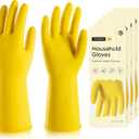 10 Pairs Rubber Cleaning Gloves, Reusable Household Dishwashing Gloves for Women Men, Kitchen and Bathroom Cleaning, Gardening, Pet Care, Extra Thickness, 20 Mil, 13", Heavy Duty, Non-Slip, L