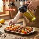 2 x 16oz/470ml Oil Sprayer for Cooking, 2 in 1 Oil Dispenser for Kitchen, Olive Oil Sprayer, Food Grade Glass Bottle for Kitchen Gadgets, Air Fryer Accessories, Salad, BBQ (Black)
