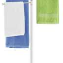 Standing Towel Rack, 4 Tier 360 Rotating Towel Racks for Bathroom with Heavy Marble Base, Freestanding Stainless Steel Foldable Arms Floor Towel Drying Holder Stand for Outdoor Pool, Nickel, YOFOVI