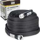 Garden Hose 50FT x 5/8 Flexible Lightweight Garden Flat Water Pipe with 3/4Solid Fittings for Watering Flowers/Lawns Car Wash Pet Washing