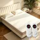 Heated Mattress Pad - King Size(78"x80"),Electric Bed Pad,Bed Warmer,Dual Zone Control,8 Heat Settings,10 Hour Auto Off,Overheat Protection,Thick Underblanket Sheet,Machine Washable,Ivory