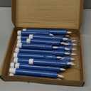 Macarrie 24 Pcs Blue Flameless Taper Candles LED Battery Operated 6.5'', 7.7'', 8.8'', 10'' 3D Flickering Flame Candlesticks Drip Wax Shaped Candles for Wedding Decor