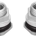 Bulkhead Water Tank Fitting,1" NPT Female Thread,304 Stainless Steel Thru-bulk Fitting(2 Pcs)