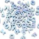 Ornaland 90-100Pcs Large Letter Beads Blue Acrylic Alphabet Letter Beads Random Mixed Alphabet Shape Bead for Bracelets Keychains Jewelry Lanyards Making(Light Sky Blue)