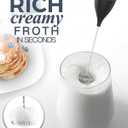Milk Frother Handheld Battery, Electric Foam Maker Frother Wand, Drink Mixer with Stainless Steel Whisk for Coffee, Matcha, Lattes, Cappuccino Black