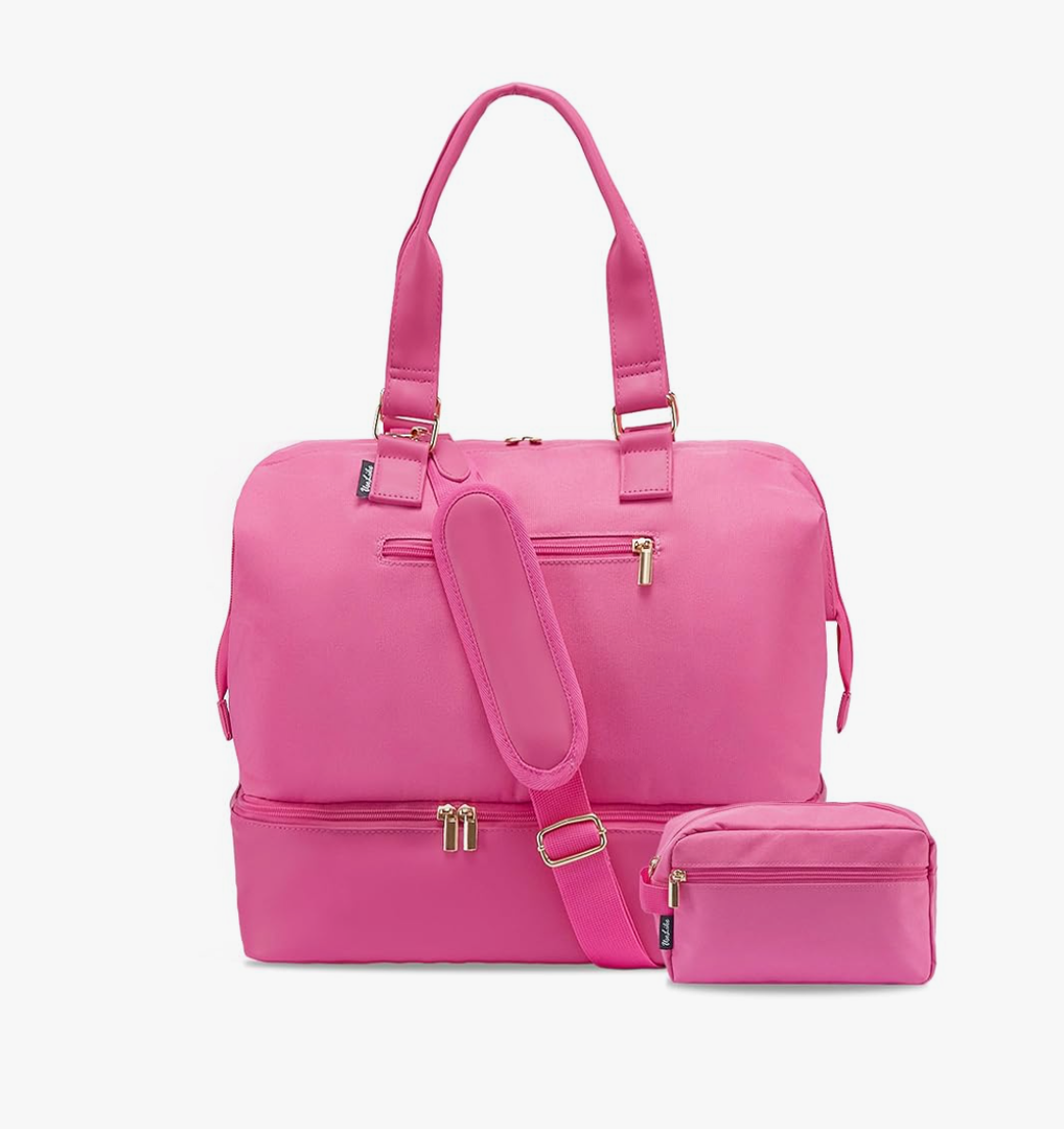 Weekender Bags for Women, Large Travel Duffel Bag with Shoes Compartment, Carry On Overnight Tote Bags with Toiletry Bag