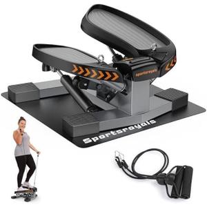 Sportsroyals Stair Stepper for Exercises-Twist/Mini Stepper with Resistance Bands and 330lbs Weight Capacity